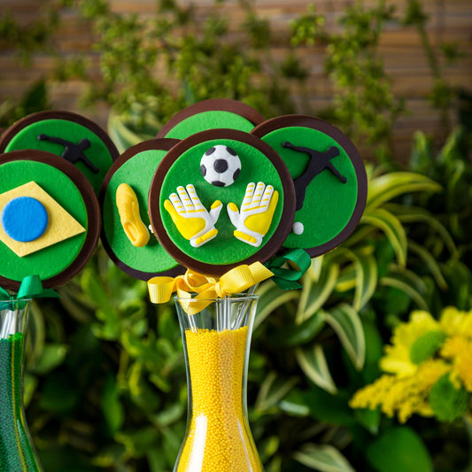 Kit Pirulito Dragee Decorado - Coleção Copa