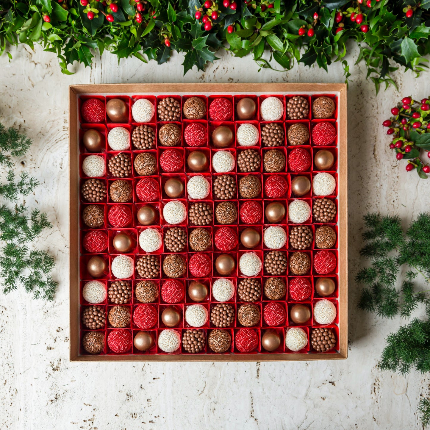 Caixa Viagem  com 100 Doces - Coleção de Natal