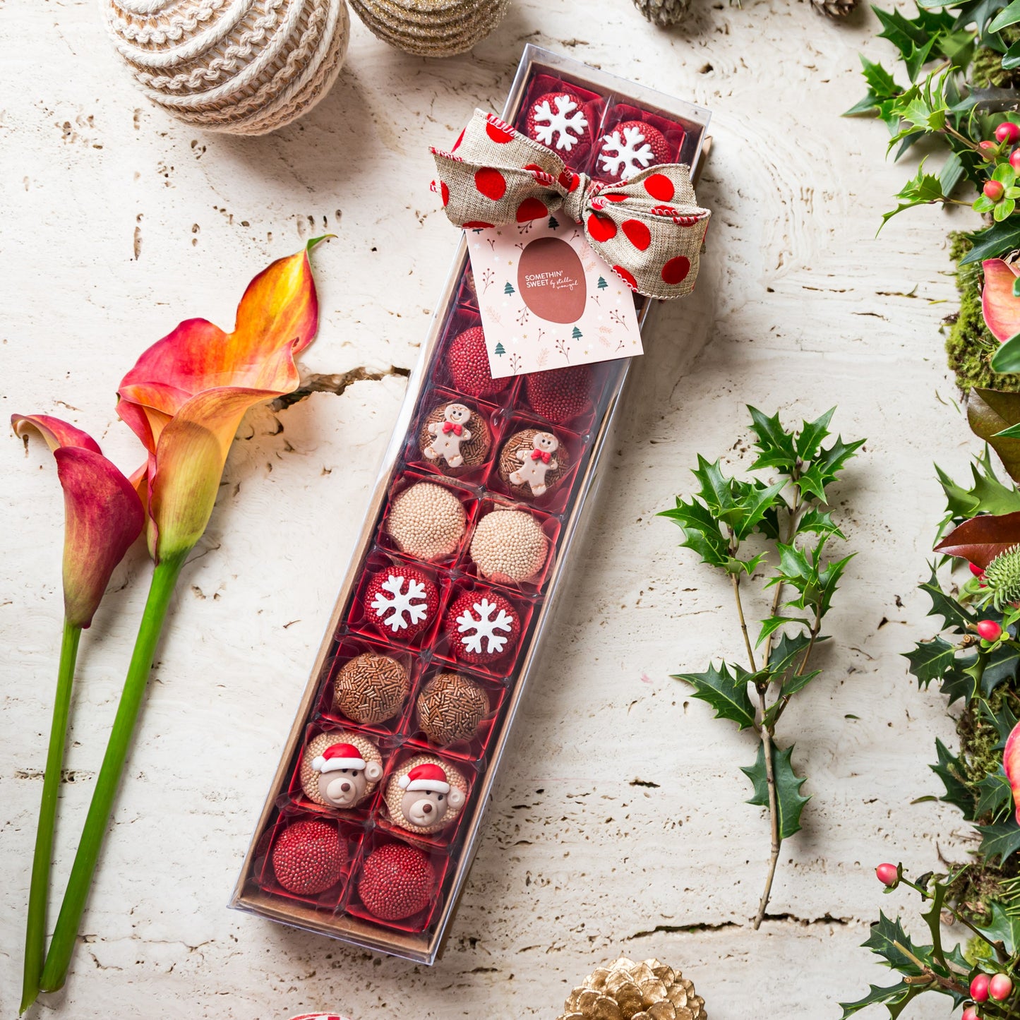 Caixa Presente Decorada com 20 Doces - Coleção de Natal - Somethin' Sweet by SVG