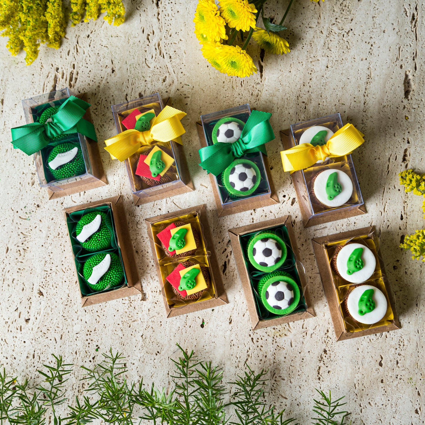 Caixa Lembrancinha 2 Doces Decorada - Coleção Copa
