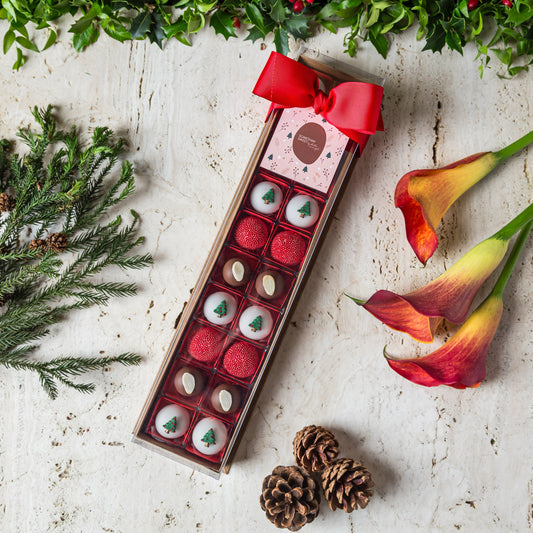 Caixa Presente Decorada com 20 Doces - Coleção de Natal