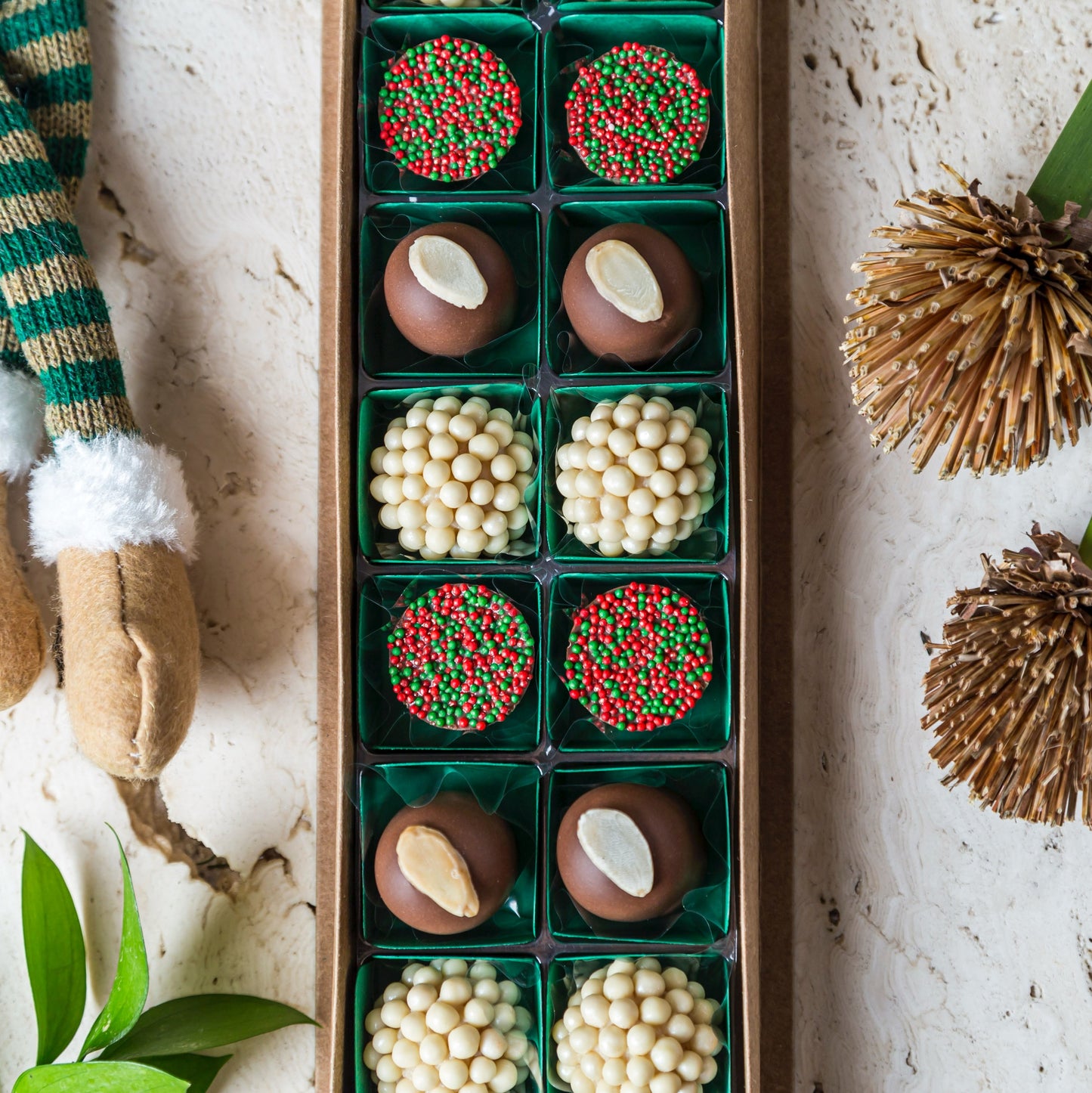 Caixa Presente  com 20 Doces - Coleção de Natal