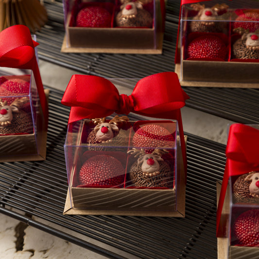 Caixa Lembrancinha Decorada com 4 Doces - Coleção de Natal