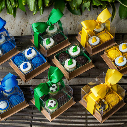 Caixa Lembrancinha 4 Doces Decorada - Coleção Copa